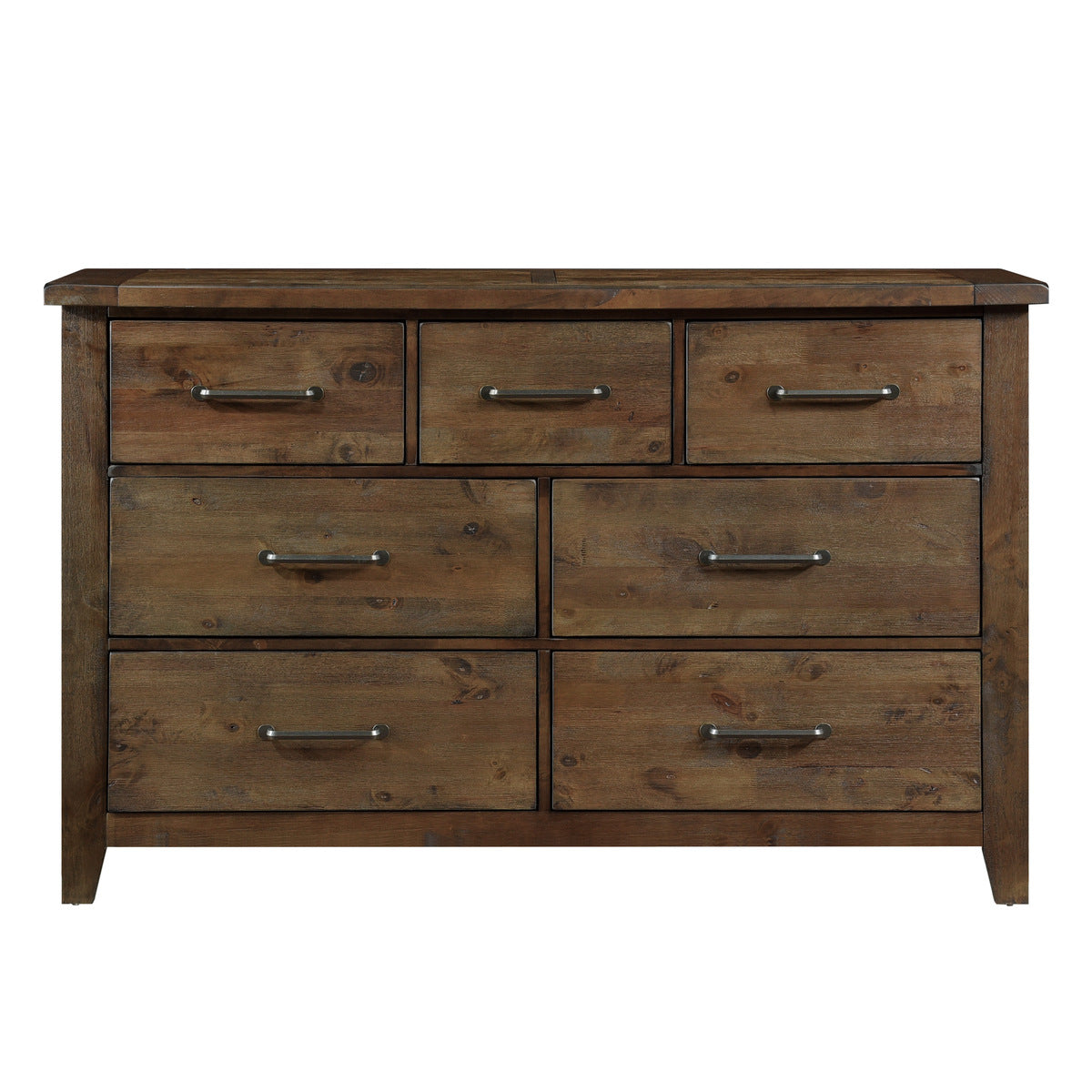 Homelegance 1957-4PC 4 pc Jerrick burnished natural finish wood paneled headboard bedroom set