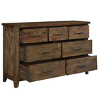 Homelegance 1957-4PC 4 pc Jerrick burnished natural finish wood paneled headboard bedroom set