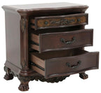 Homelegance 2243SL-4PC 4 pc deryn park ii cherry finish wood carved accents bedroom set