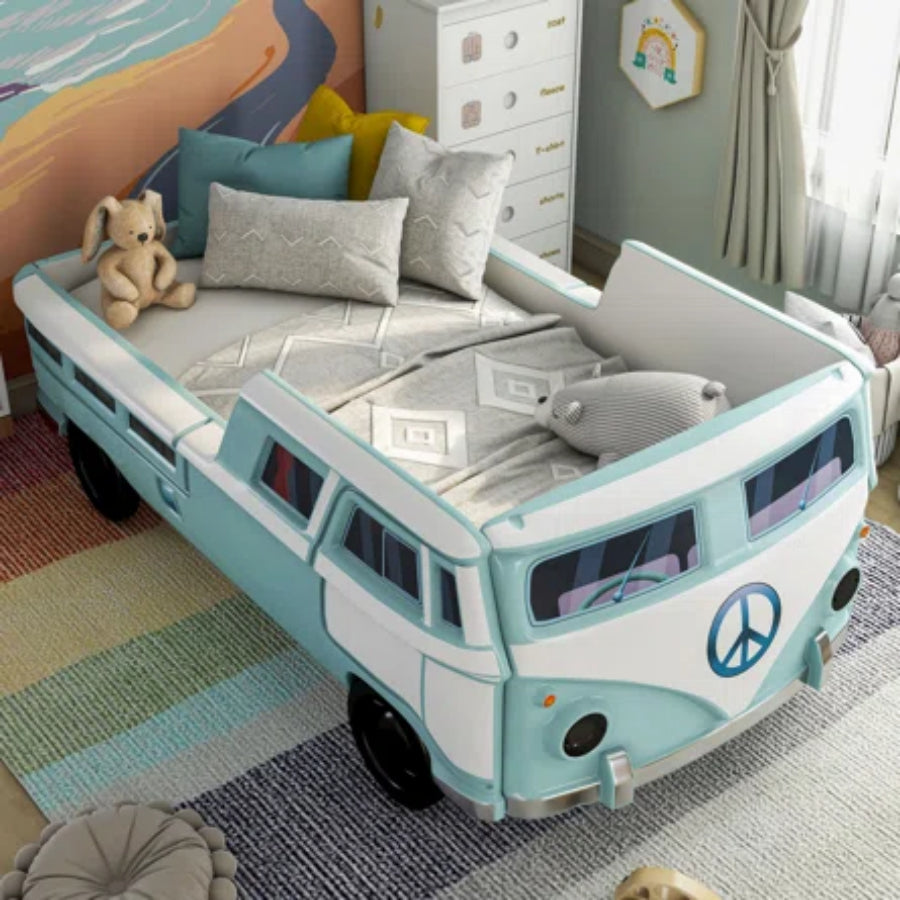 FOA7726TL Hokku designs axel teal peace bus VW style design twin