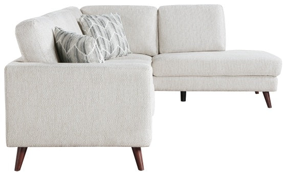 Homelegance 9644SVE-23L5R 2 pc Broadway silver cloud chenille fabric mid-century modern sectional sofa with chaise