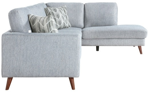 Homelegance 9644BGY-23L5R 2 pc Broadway grey chenille fabric mid-century modern sectional sofa with chaise