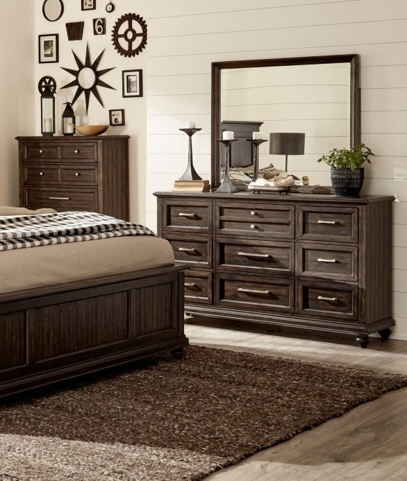 Homelegance 1689-4PC 4 pc Astoria grand Cardano driftwood charcoal finish wood queen bedroom set