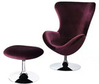 CM-AC6841 2 pc Shelia purple flannelette fabric rounded back accent chair and ottoman
