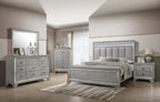 B7200 4 pc A & J homes studio vail metallic finish wood carved design queen bedroom set