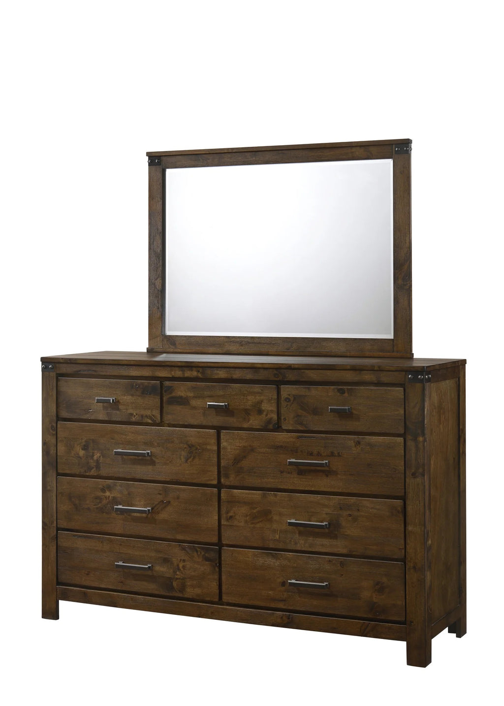 B4810 4 pc Curtis rustic weathered finish wood queen bedroom set