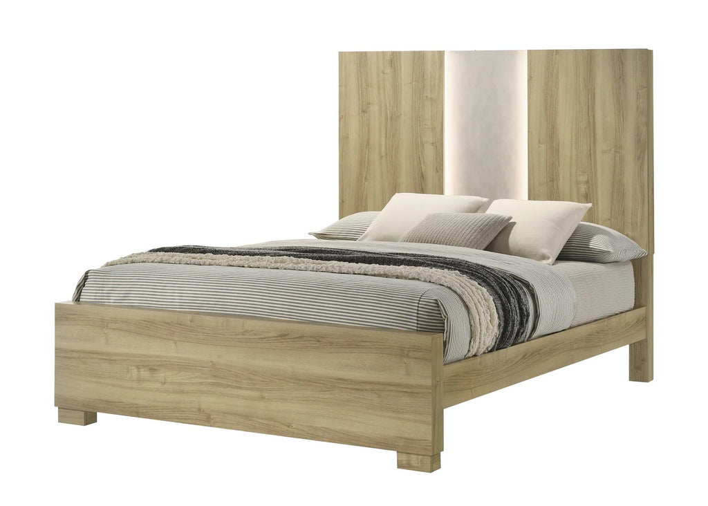 B6832-4PC 4 pc Rangley driftwood wood grain finish LED queen bedroom set