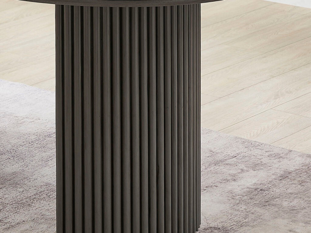 30068-2-7PC 7 pc Valencia grey finish wood 80" oval top modern dining table set