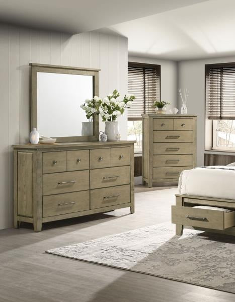 Coaster 207530Q-S4 4 pc Hazlewood vineyard oak finish wood queen bedroom set footboard drawers