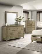 Coaster 207530Q-S4 4 pc Hazlewood vineyard oak finish wood queen bedroom set footboard drawers