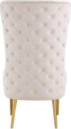 Best Master VT003-BG  Red barrel studio hercules High back beige velvet fabric living room accent arm chair gold legs