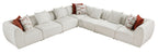 Homelegance 9669CN-73CR4AC  7 pc Traverse beige teddy bear boucle fabric modular sectional sofa rounded arms