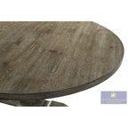 Best master Newark-5PC 5 pc Newark 59" round weathered grey finish wood dining table set