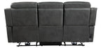 Homelegance 9515DGY-2PW  2 pc Hazen dark grey faux leather sofa and love seat set with power motion recliner ends cup console nail head trim
