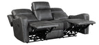 Homelegance Hazen Dark Grey Faux Leather Reclining Sofa & Love Seat Set – 9515DGY-SL