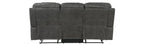 Homelegance 9634DGY-SL 2 pc Hazen dark grey polished microfiber fabric sofa and love seat set with recliner ends cup console