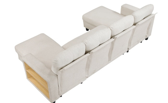 Homelegance Morian Beige Boucle Double Chaise Sectional Sofa – 9705BE-42AVC