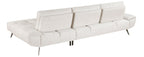 Homelegance 8400BEG-22LRC 2 pc Pleasure beige chenille fabric sectional sofa set adjustable back rests