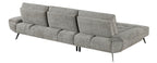 Homelegance 8400DVG-2LC2R 2 pc Pleasure dove grey chenille fabric sectional sofa set adjustable back rests