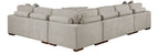 9624TP*42RLC 4 pc Waitsfield taupe chenille textured fabric sectional sofa with storage chaise and sleep area left chaise