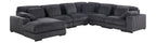 89161 6 pc Nadine dark grey wide corduroy fabric modular sectional sofa set with chaise