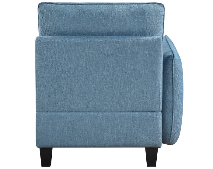 Homelegance 9557BUE-6SCOT  6 pc Garren blue textured fabric modular sectional sofa storage under seat and storage ottoman