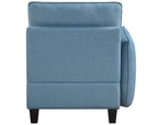 Homelegance 9557BUE-6SCOT  6 pc Garren blue textured fabric modular sectional sofa storage under seat and storage ottoman