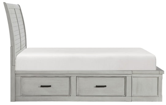 Homelegance 1337-4PC 4 pc Willowbrook light grey finish wood queen bedroom set with underbed drawers