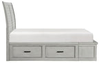 Homelegance 1337-4PC 4 pc Willowbrook light grey finish wood queen bedroom set with underbed drawers