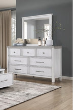 Homelegance 1303-4PC 4 pc Ambrose antique white and grey finish wood queen bedroom set with underbed drawers