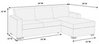 Poundex F8323 2 pc dark grey wide welt corduroy sectional sofa with chaise