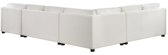 Homelegance 9277VR-42LRC 4 pc Zayden ivory textured fabric sectional sofa with chaise and overstuffed cushions