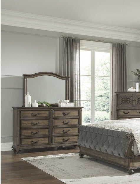 Homelegance 1693-4PC 4 pc Astoria grand rachelle weathered pecan finish wood queen bedroom set