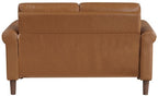 Homelegance Hector Brown Faux Leather Sofa and Love Seat Set with Rounded Arms – 9690BRW-SL