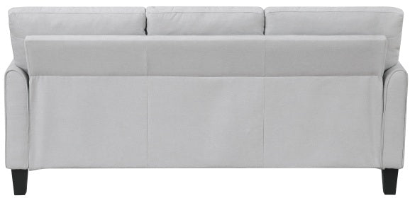 Homelegance 9519GRY-2PC 2 pc Aliana light grey textured fabric sofa and love seat set with flared arms