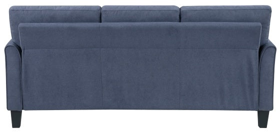Homelegance 9519BUE-2PC 2 pc Aliana blue textured fabric sofa and love seat set with flared arms