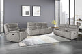 Kamari-SL 2 pc Chester dappled grey fabric sofa and love seat with recliner ends storage cup console on love seat