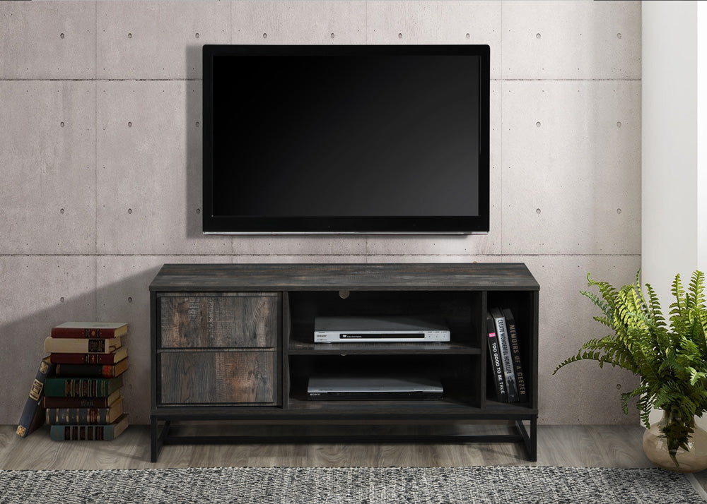 2004-GRY  17 stories veno rustic grey finish wood mid century modern 47" TV Stand