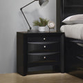 Coaster 200702 Briana black wood finish bed side table nightstand