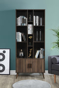 2013-DW  Walker edison dark walnut finish wood mid century modern bookcase shelf unit