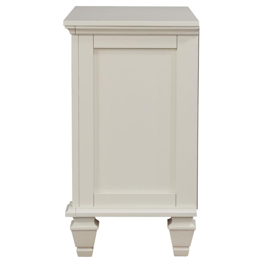 Sandy Beach Cream White Finish Wood 3-Drawer Nightstand – 201302