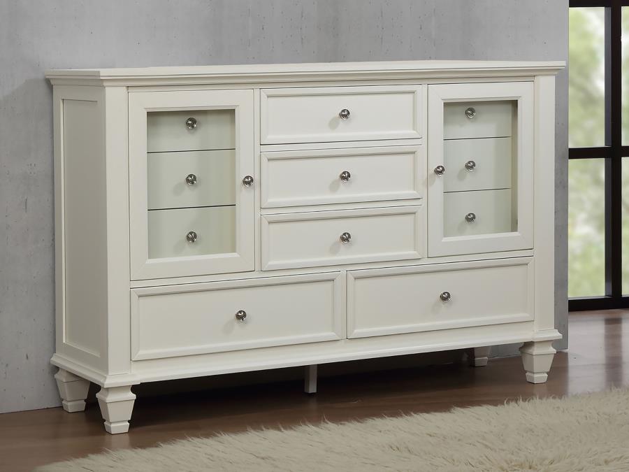 Coaster 201303 Charlton home sandy beach buttermilk wood finish rustic coastal style 11 drawer dresser