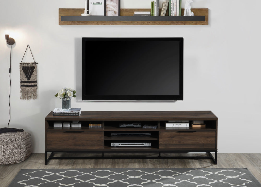 2019-DW  17 stories veno dark walnut finish wood mid century modern 71" TV Stand