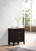 Coaster 202092 Carlton espresso finish wood bed side table nightstand with 2 drawers