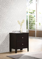 Coaster 202092 Carlton espresso finish wood bed side table nightstand with 2 drawers