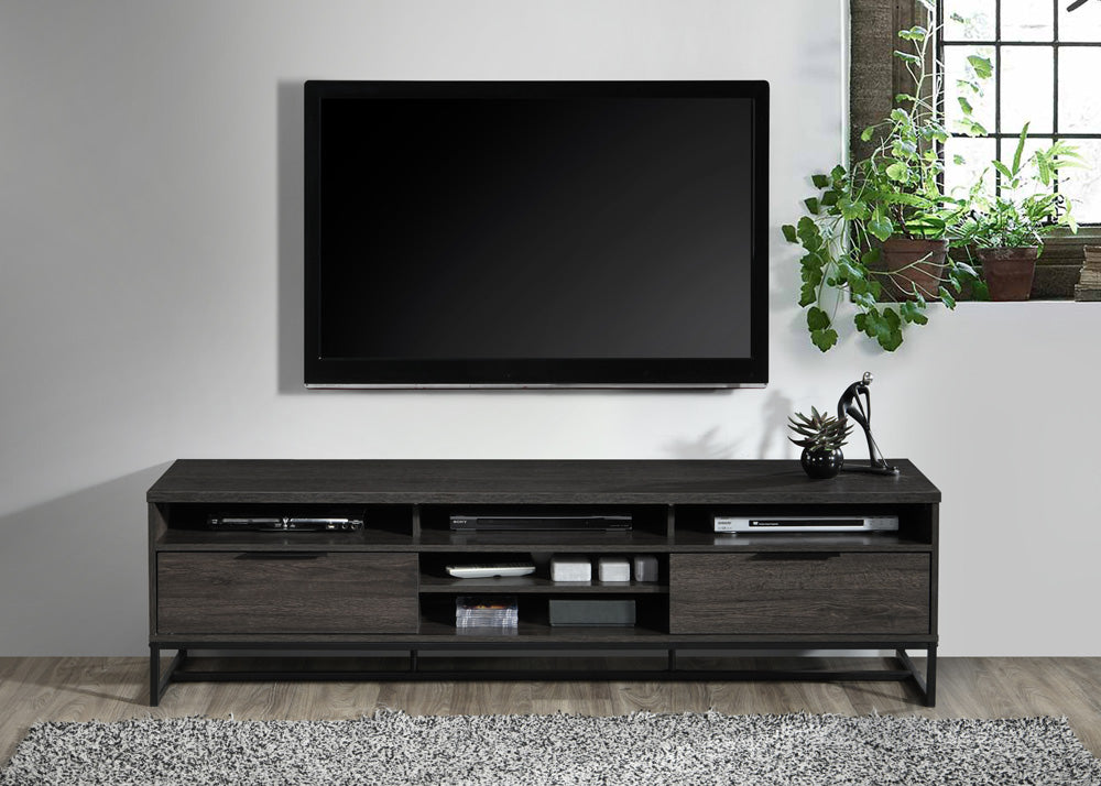 2021-ESP  17 stories veno dark espresso finish wood mid century modern 71" TV Stand