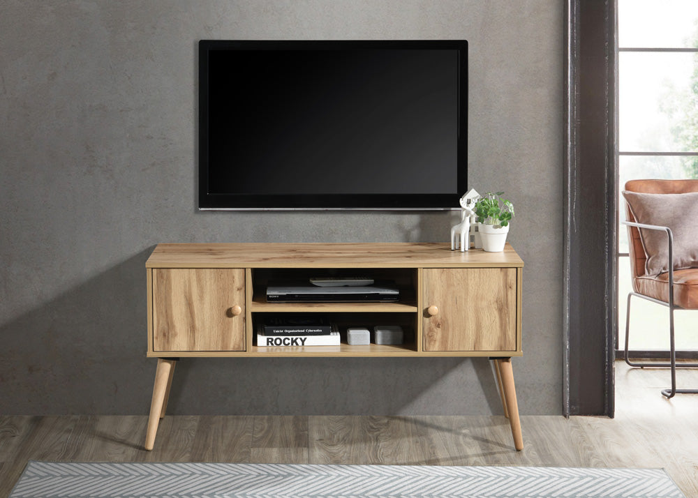 2024-OAK  Wade logan ardys oak finish wood mid century modern 47" TV Stand