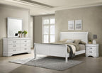 Coaster 202441Q 4 pc louis philippe white finish wood queen sleigh panel bedroom set