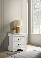 Coaster 202442 Louis philippe white finish wood bed side table nightstand