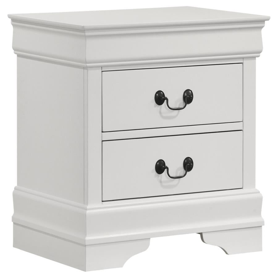 Coaster 202442 Louis philippe white finish wood bed side table nightstand